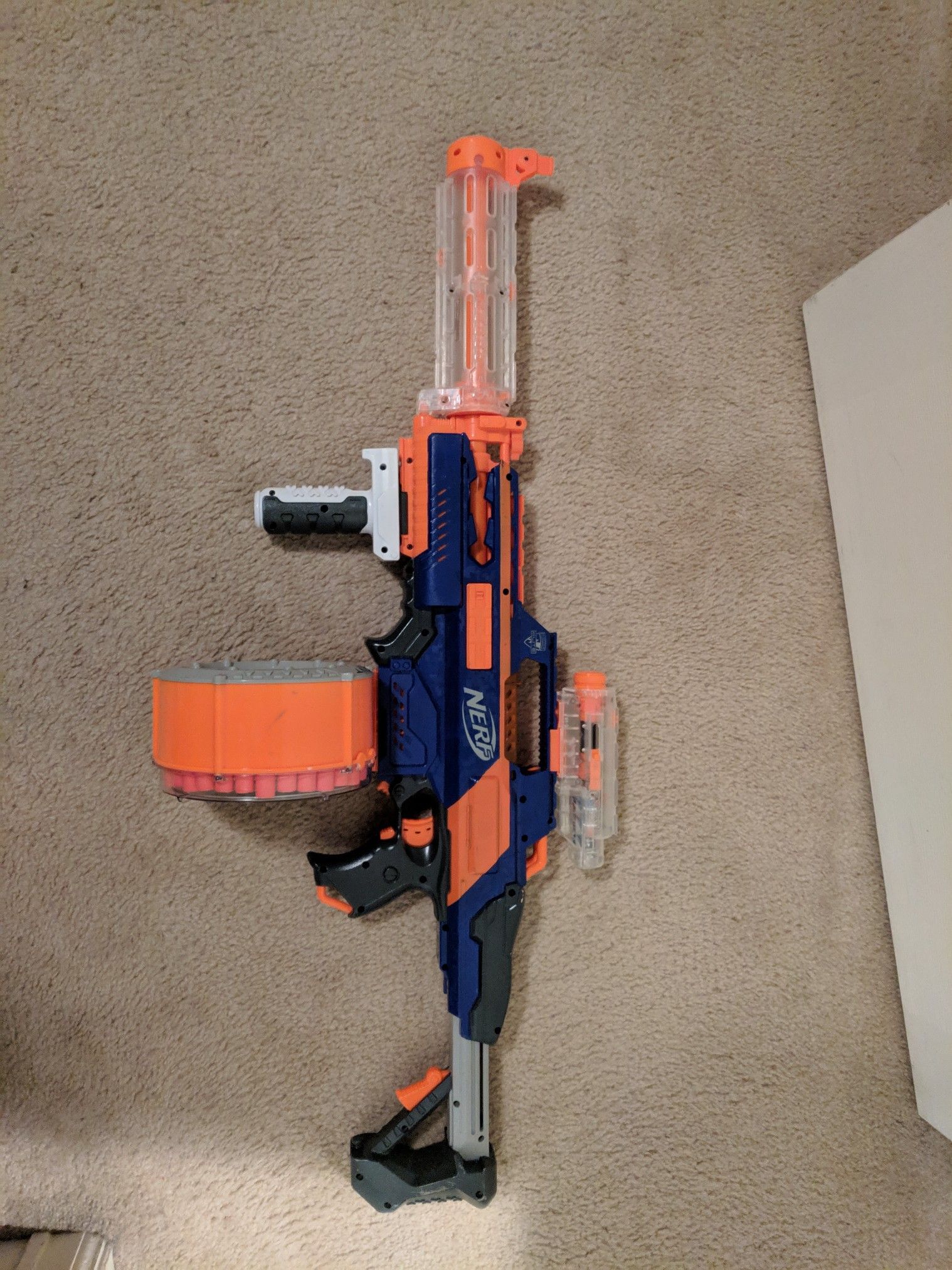 Nerf Rapidstrike CS-18 blaster with tons of upgrades