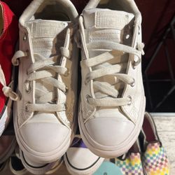 White leather converse, all-star youth size 3