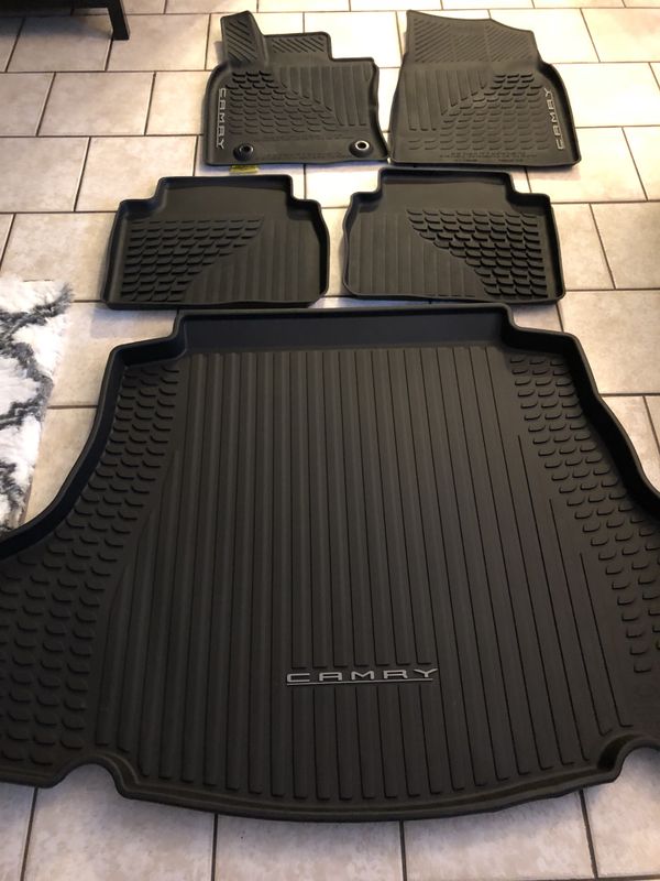 Toyota Camry Black Rubber All Weather Floor Mats And Cargo Tray