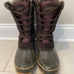 Khombu Burgundy Snowbird Quilted Boot - Women 9