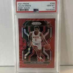 2021 Prizm Jalen Green Ruby Wave Psa 10