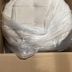 Ottoman Beige Storage Round