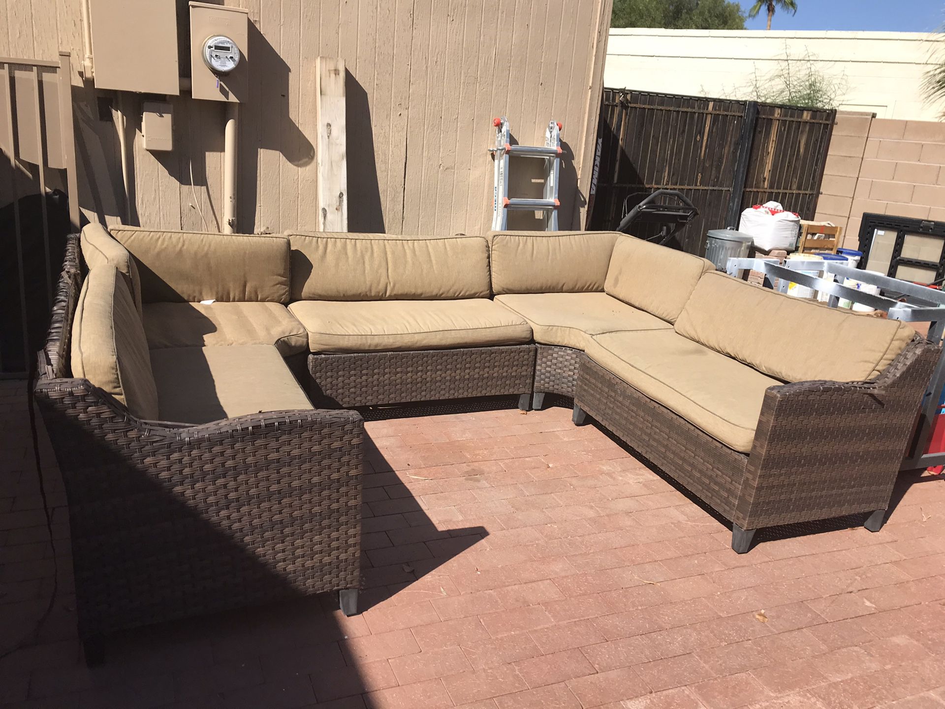 Outdoor patio sectional furniture in used condition