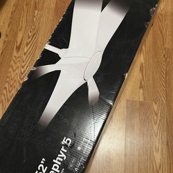 Zephyr Smart Indoor and Outdoor 5 Blade Ceiling Fan 62in Matte White Modern