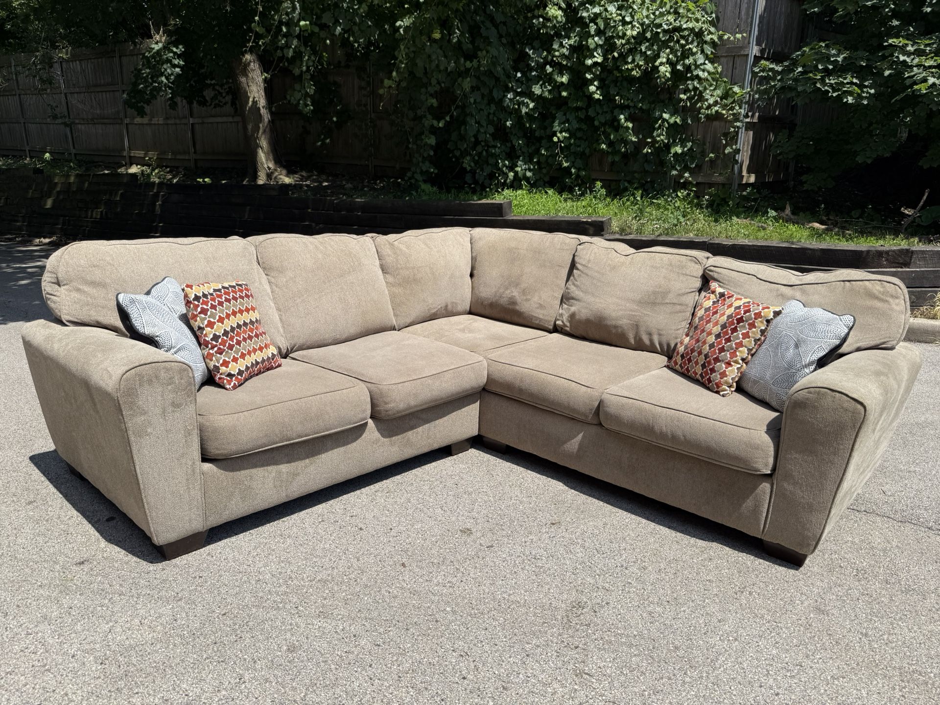Three Piece Beige Sectional Couch! ***Free CurbSide Delivery***