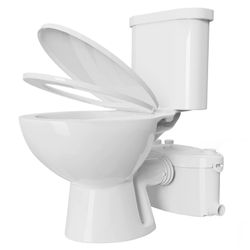SUPERFLO Upflush Toilet For Basement - Macerating Toilet System With 600 Macerator Pump ( Two-Piece Toilet ) Included Water Tank, Toilet Bowl, Toilet 