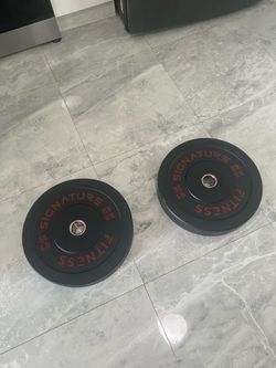 Cash only no Zelle pair of new 55lb Olympic weights plates total 110lb bumper plates new never used check my page for other gym items have 4 pairs ava