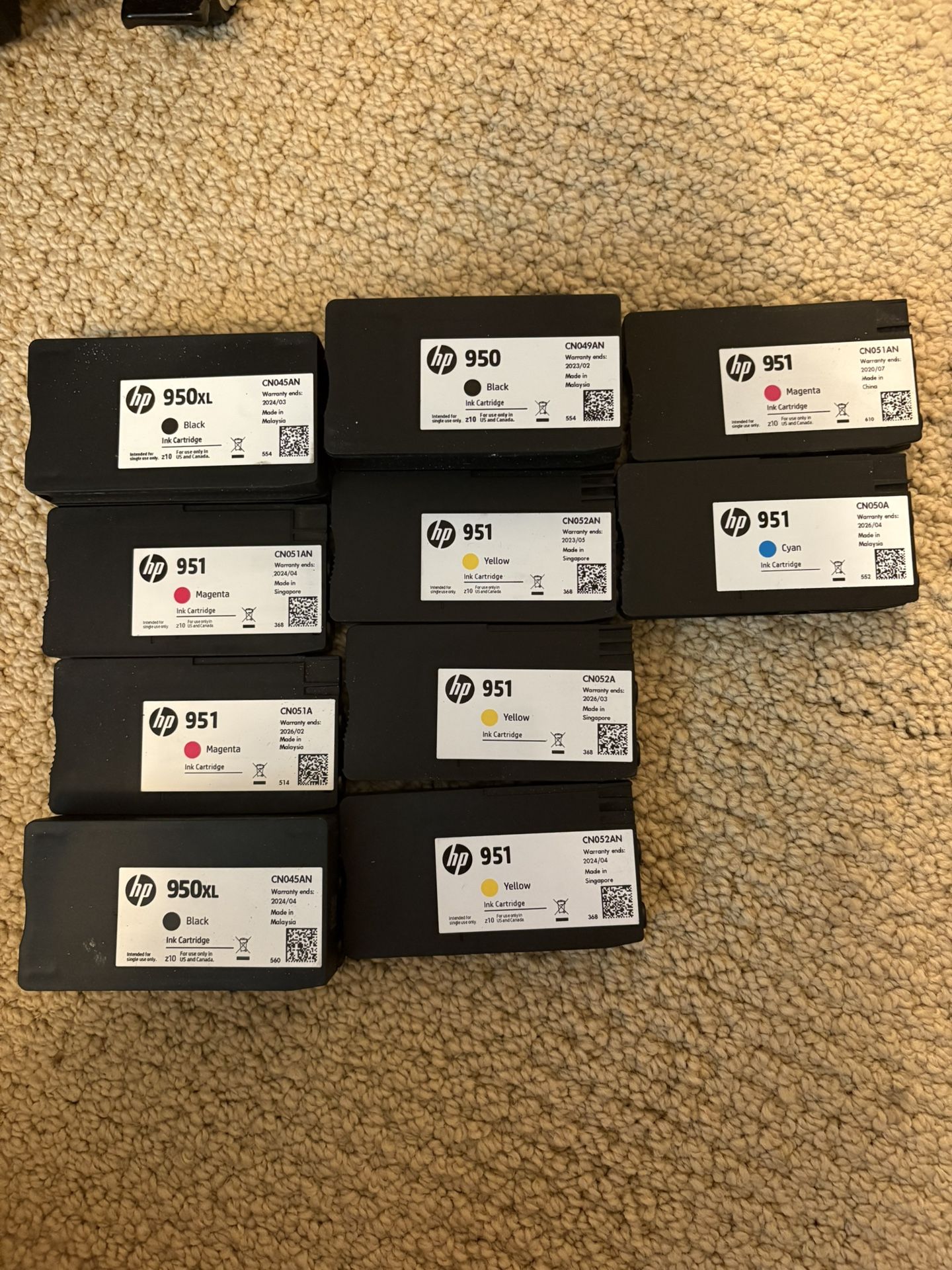 New HP 950 And 951 Ink Cartridges Black And Colors