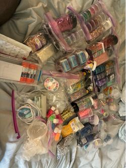 Glitters, molds, crafting supplies