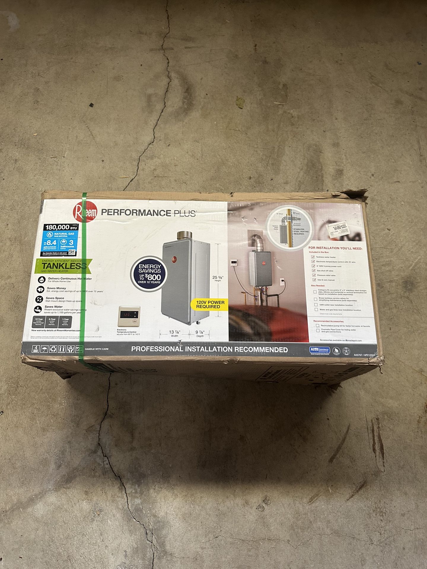 Rheem Performance Plus 8.4 GPM Gas Indoor Tankless Water Heater