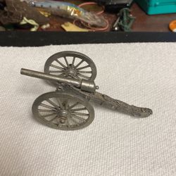 Pewter Cannon 5 Inches Long Very Nice Condition 