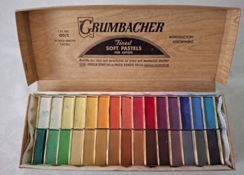 Vintage Grumbacher Finest Soft Pastels 30 Half-Length Set No. 00/C