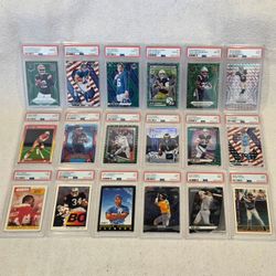 VARIOUS BASEBALL & FOOTBALL PSA GRADED SPORTS CARDS SLAB MLB NFL STARS ROOKIES RC LEGENDS VETERANS