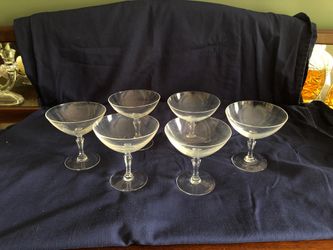 7 Crystal champagne glasses