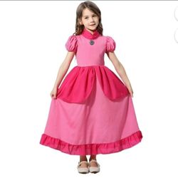 NEW Princess Peach Costume for Girls Halloween Carnival Cosplay Party Dress Pink, Size chart in post,  size 150 (9-12 years)