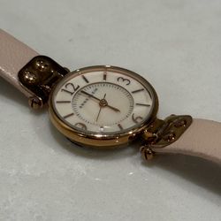 Anne Klein watch rose gold tone w/ baby pink strap