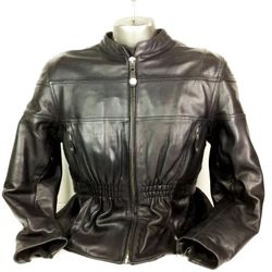 Xpert Performance Gear Women’s XL Black Ribbed Waist Leather Jacket