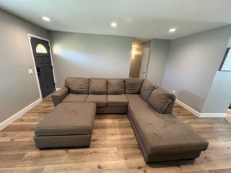 Brown sectional couch
