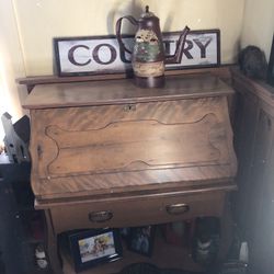 Antique Slant Desk Solid Oak