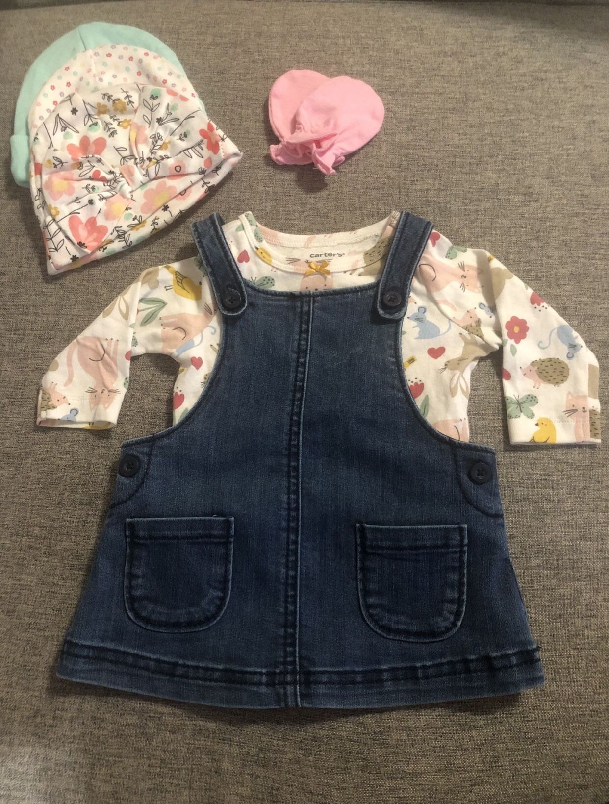 Baby Girl Denim Dress Overalls 