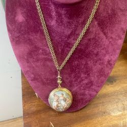 Vintage Neoclassical Locket Necklace 