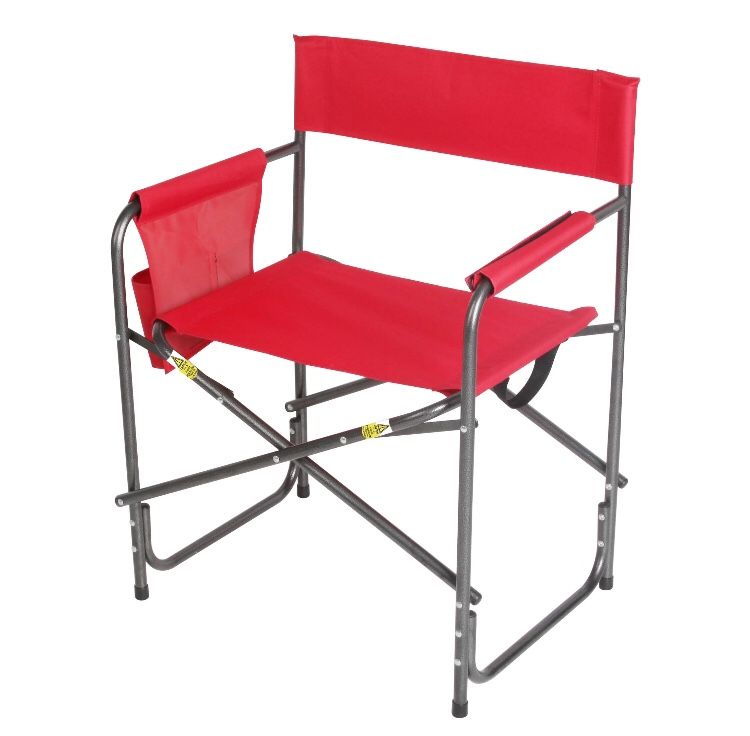 Ozark Trail Comfort Director Chair with Side Pocket, Red Color, j13-6093