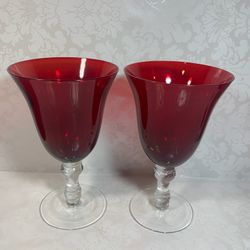Vintage Ruby Red Goblets X4 