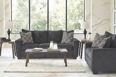 Navy blue couch and Loveseat