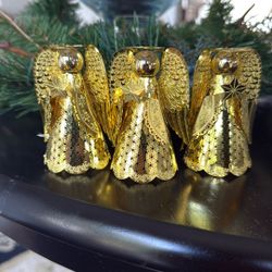 3 Brass Angel Ornaments Can Light