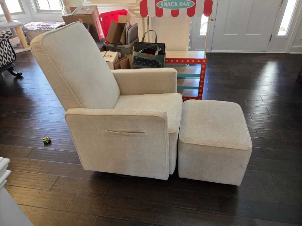 Swivel Glider With Gliding Ottoman
