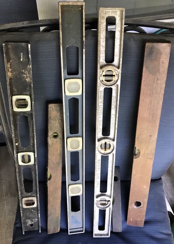 Vintage & Antique Wooden Aluminum Level Lot! Stanley - Sands - Exact Level Co.