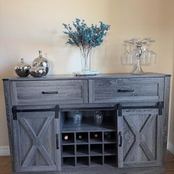 Rustic Style Wine Holder And Bar Cart