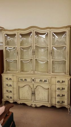 Karges French Provincial Breakfront China Cabinet