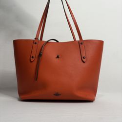 Coach Market Tote - Orange Pebbled Leather
