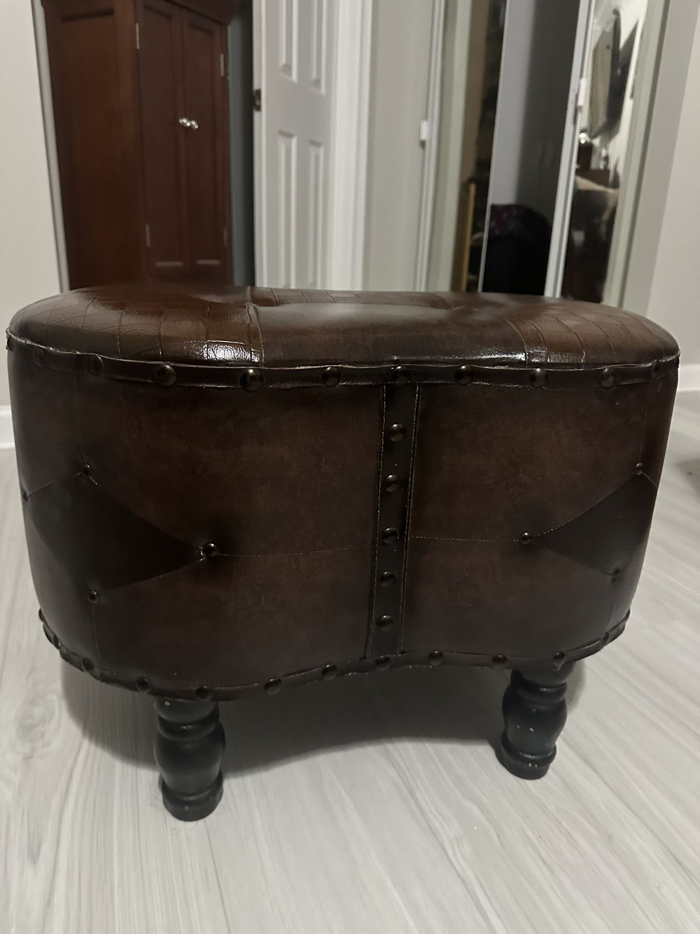 Leather Vanity Stool Or Foot Chair 