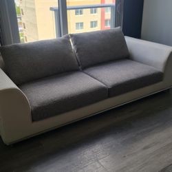 2 Seater Grey And Beige Sofa