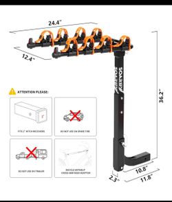 New 4 Bike Rack holds 143lbs weight capacity.  Hitch mounted carrier
