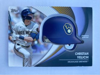 CHRISTIAN YELICH 2022 Topps Baseball Series 2 #BH-CY COMMERATIVE BATTING HELMET CARD! BREWERS