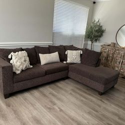 Beautiful L Shape Brown Sectional Sofa 