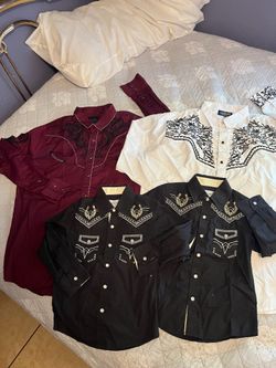 Men and kids western style shirts. , men extra large size, kids  6 and 7 size  , Men $15 each  , kids  $10 each