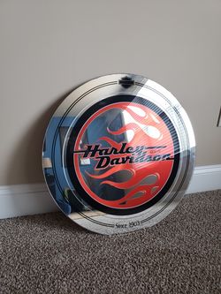 Harley Davidson Cresent Flame Circle Mirror!