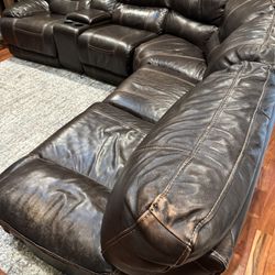 leather couch sectional check description