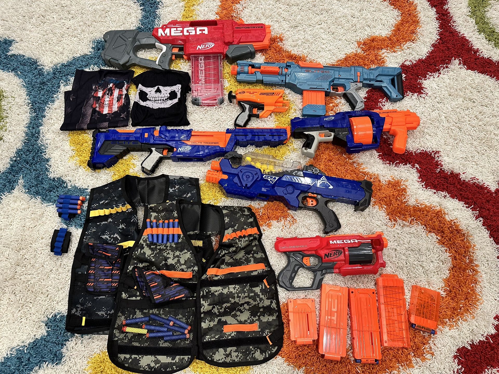 Nerf Gun Lot And Accessories
