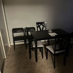 Black Wood Table And 4 Chairs
