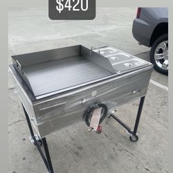 Plancha De 24” Con 3 Charolas I Quemador I Manger/ Carretas