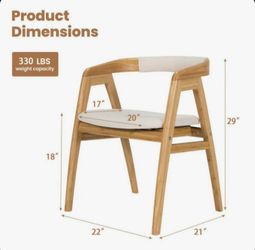 George Oliver Bamboo Upholstered Dining Chair with Curved Back