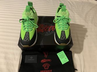 Brand New Versace Chain Reaction Neon Green Chunky Sneakers Size 9 US
