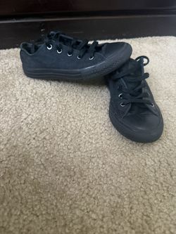Youth Low Top Converse All Black Size 1 Youth