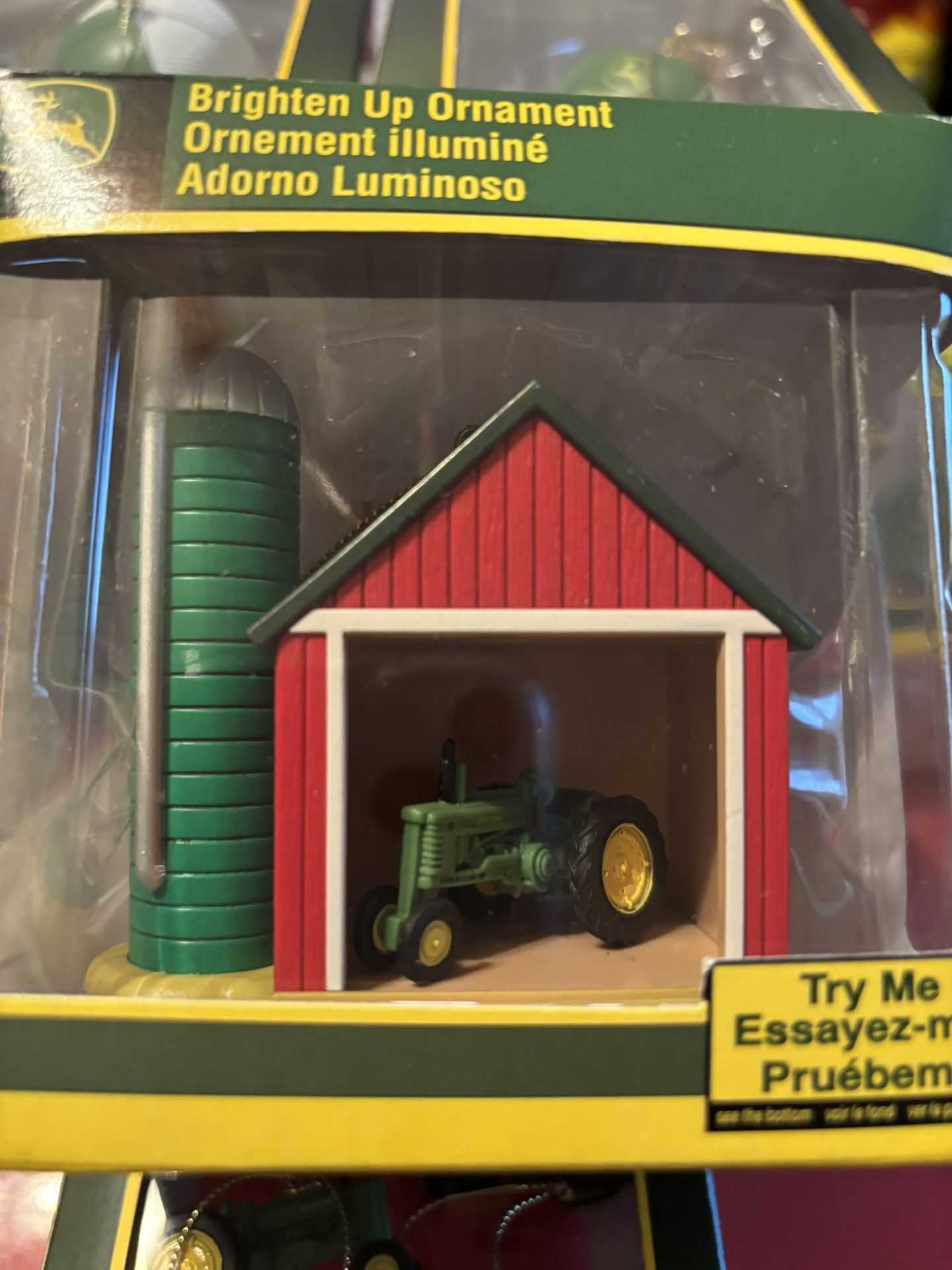 John Deere Tractor In Barn Ornament