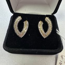 14k yellow gold diamond earrings 